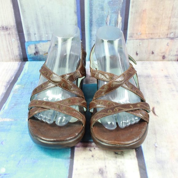 Ariat Leather Ankle Strap Wedge Sandal Size 8.5 - Picture 5 of 9